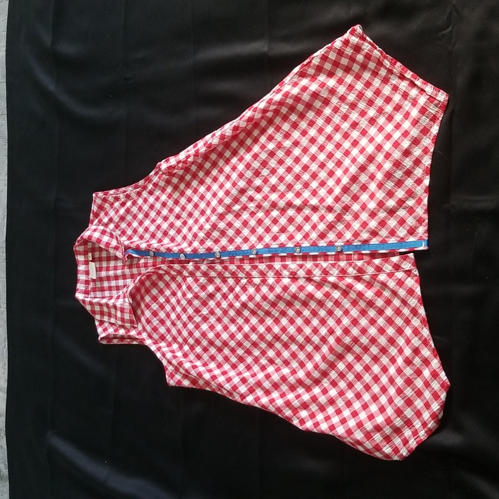 Rafaella sleeveless blouse gingham top